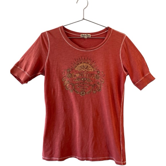 VINTAGE 90s Lucky Brand “Lovefest” Tee | Size L. Retro Y2K Boho  Mall Indie goth - Picture 5 of 13